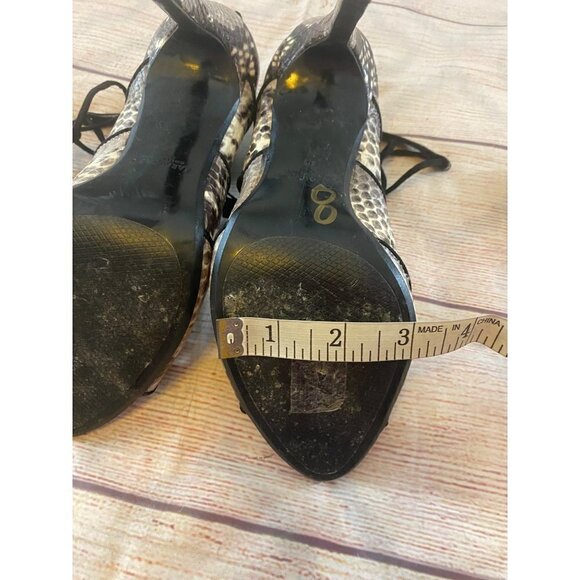 Zara Basic Women's Snake Print Lace Up Stilleto Heels - 38 (7.5) - Picture 9 of 11